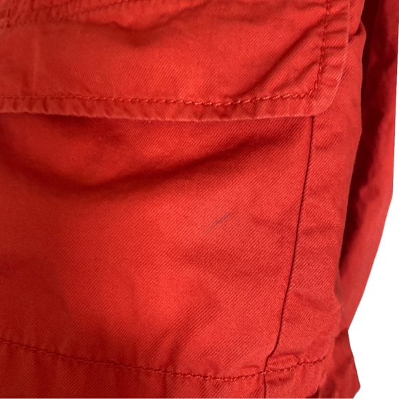 Ann Taylor LOFT Peplum Jacket Coral Red Orange Lightweight Unlined Zip sz M - Picture 7 of 11